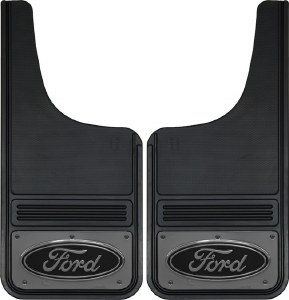 Front Mud Flap Ford Logo with Gunmetal Finish 12"x26"
