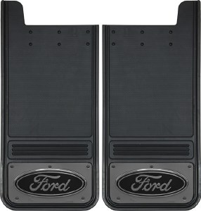 Rear Mud Flap Ford Logo with Gunmetal Finish 12"x26"