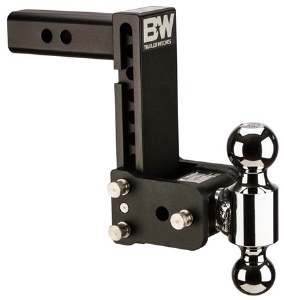 Black Tow &amp; Stow Adjustable Dual Ball Mount, 7" Drop C