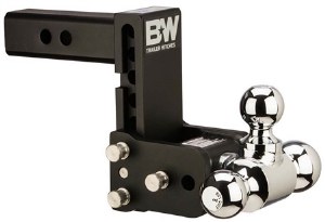 Black Tow &amp; Stow Adjustable Triple Ball Mount, 5" Drop C