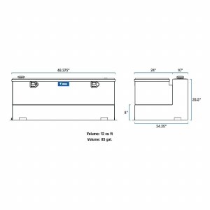 UWS 45 Gallon Combo L-Shape and Chest - Black Finish
