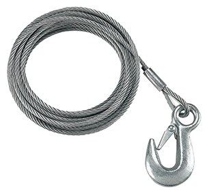 Fulton Winch Cable and Hook 25' 1400 lbs. WC325 0100