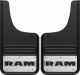 Front Mud Flaps Black Ram Text 12"x23"