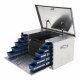 Bright Aluminum 38" Utility Chest Box with Drawers