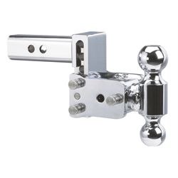 Chrome Tow &amp; Stow Dual Ball - 2" &amp; 2 5/16", 3" Drop