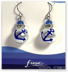 Blue Anchor Earings