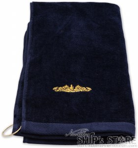 Golf Towel - Gold Dolphins