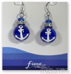 White Anchor Earings