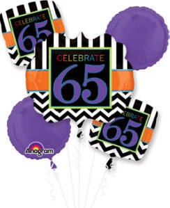 65th Chevron Foil Balloon