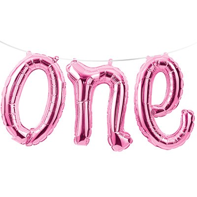 One Pink Foil Balloon