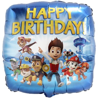 Palloncino in alluminio Happy Birthday Paw Patrol™ 43cm - Vegaooparty