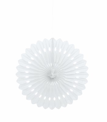 Paper Fan Decor 16in White