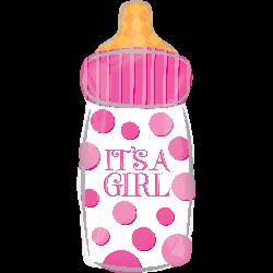 Its A Girl Bottle Foil Balloon