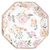 Pink Blossom Octagon Plates