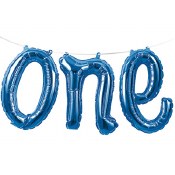 One Blue Foil Balloon