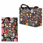 Floral Black Gift Bag Med