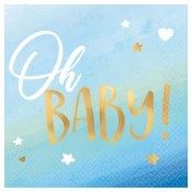 Oh Baby Blue Beverage Napkins
