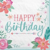 Floral Birthday Lunch Napkins