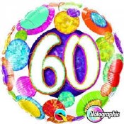 60th Holographic Foil Balloons