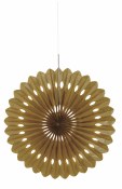 Paper Fan Decor 16in Gold