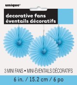 Paper 6in Fan Decor Lt Blue