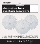 Paper 6in Fan Decor White