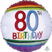 80th Bright Foil Balloon
