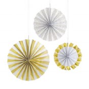 Gold Foil Fan Decor 3ct