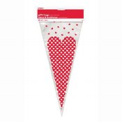 Dotted Heart Cone Bags