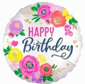 Birthday Floral Foil