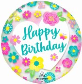 Happy Birthday Floral Balloon