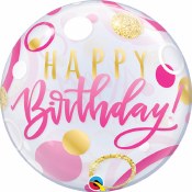 Pink Birthday Bubble Balloon