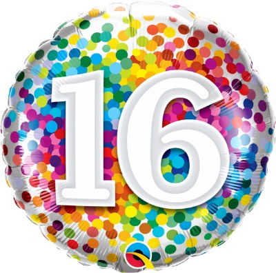 Bright 16th Foil Balloon