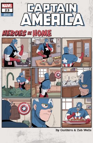 Captain America #23 Gurihiru Heroes At Home Var