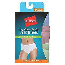 Hanes Ladies Cotton Stretch Low Rise Briefs #ET39AS