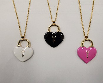Hearts Necklace-Black--