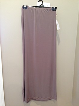 Monte Carlo Long Slinky Burberry tag Skirt Beige # M-472