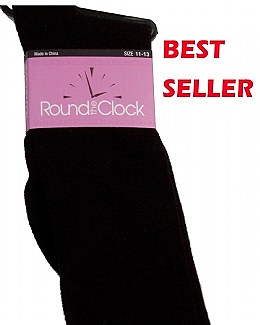 Round The Clock Flat Knit Knee Socks # C1019