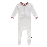 Babys Pink Swiss Dot Onesie-12