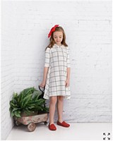 Girls' Grid Dress-4--