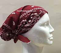 Pre-Tied cotton bandana with non slip velour band