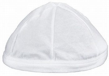 White Sleeping Yarmulka-L