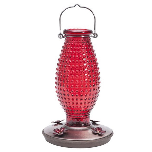 Red Hobnail Feeder 24oz