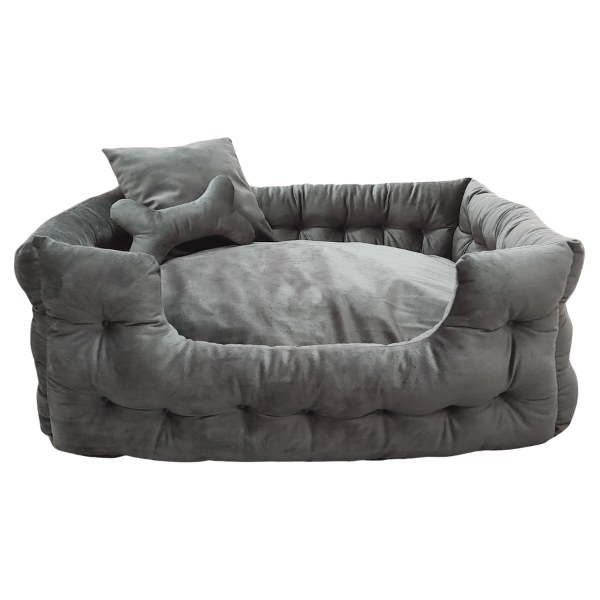 Velour Bed Charcoal