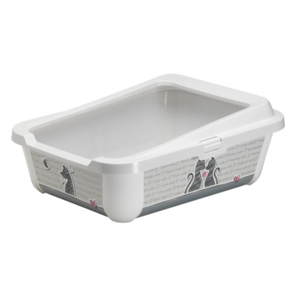 Rimmed clearance litter box