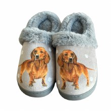 Slippers, Dachshund Red L/XL