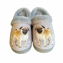 Slippers, Pug L/XL