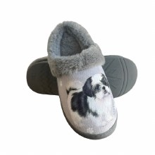 Slippers, Shih Tzu Black L/XL