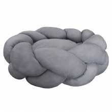 Suede Braided Bed Grey