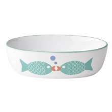 Bubble Fish Oval, White/Turquoise 5" Bubble Fish Oval, White/Turquoise 5"